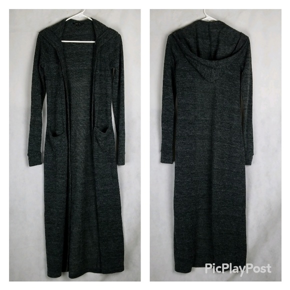 long sweater duster with hood